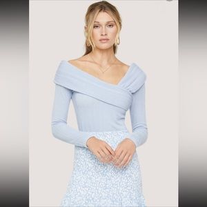 NWT Lost + Wander Blouse with Asymmetrical Neckline